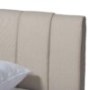 Baxton Studio Brita Mid-Century Modern Light Beige Fabric Upholstered Walnut Finished Wood King Size Bed - Image 5