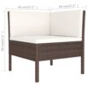 vidaXL 6 Piece Patio Lounge Set with Cushions Poly Rattan Brown - Image 5