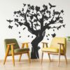 Tree Wall Decal Decor - Large Art Vinyl Sticker For Nursery Kids Room - White Black Decals Decoration Living Bedroom Mural Giant Stickers - Image 4