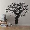 Tree Wall Decal Decor - Large Art Vinyl Sticker For Nursery Kids Room - White Black Decals Decoration Living Bedroom Mural Giant Stickers - Image 2