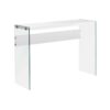 ACCENT TABLE - 44"L / GLOSSY WHITE / TEMPERED GLASS - Image 2