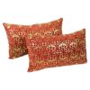 Blazing Needles 20-inch by 12-inch Paisley Scaled Velvet Throw Pillow (Set of 2)