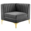 Triumph Channel Tufted Performance Velvet Loveseat - Gray EEI-4346-GRY - Image 3