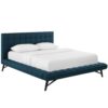Julia Queen Biscuit Tufted Upholstered Fabric Platform Bed - Blue MOD-6007-BLU