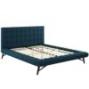 Julia Queen Biscuit Tufted Upholstered Fabric Platform Bed - Blue MOD-6007-BLU - Image 2