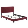 Celine Channel Tufted Performance Velvet Queen Bed - Maroon MOD-6330-MAR - Image 2