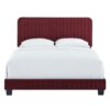Celine Channel Tufted Performance Velvet Queen Bed - Maroon MOD-6330-MAR - Image 5